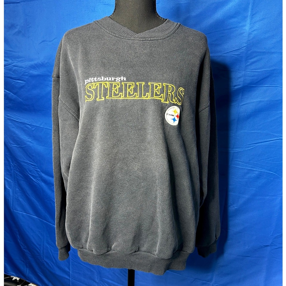Womens Pittsburgh Steelers Sweatshirt Pullover Sz L NFL Football Game Day Lounge